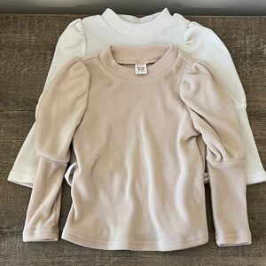 Stylish Long Sleeve Ribbed Tops for Kids